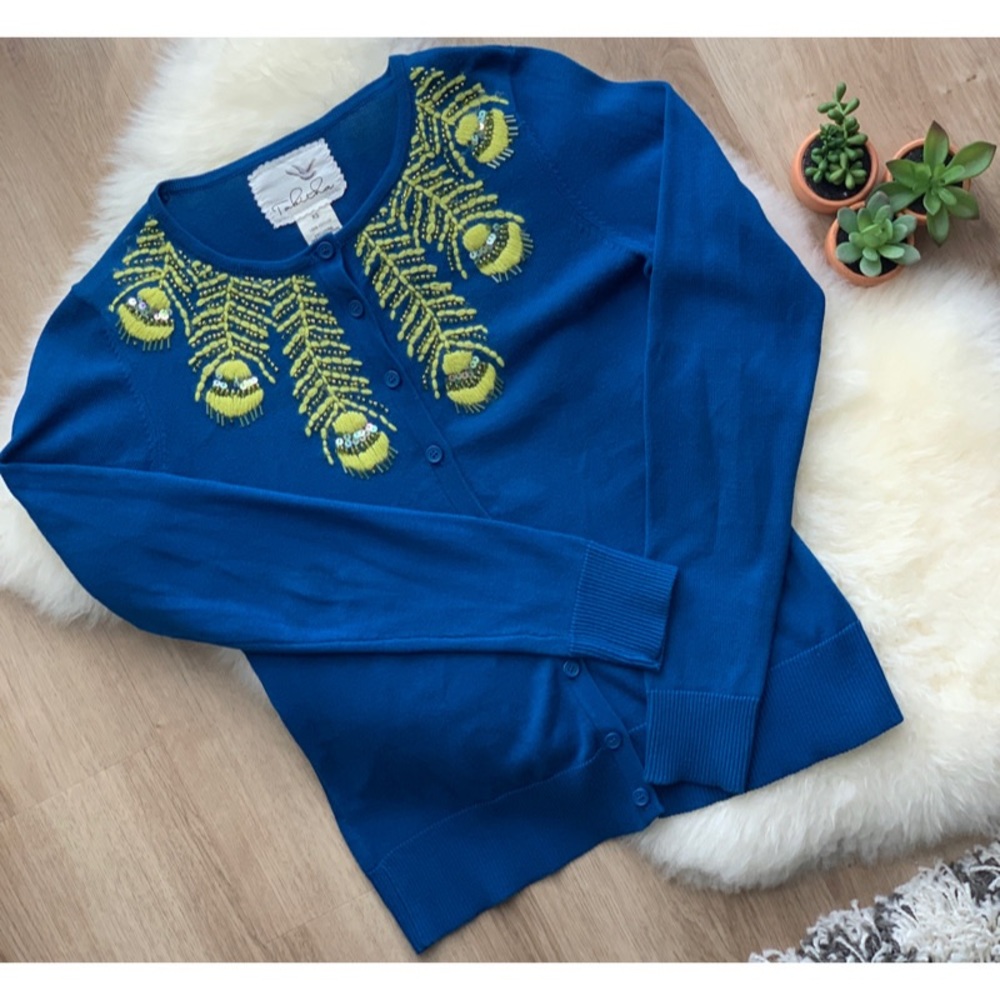 Anthropologie • Tabitha Peacock Beaded Cardigan